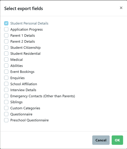Bulk Action - export fields Jan 2026