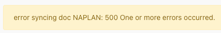 Synergetic API document sync 500 error